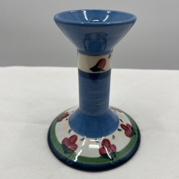 Gail Pittman signed 1988 hand painted candlestick 5.5" tall - Picture 2 of 8